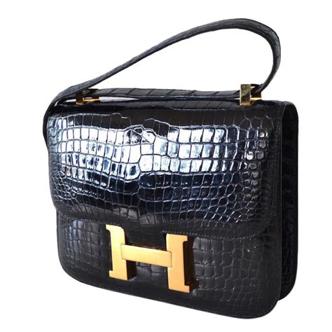 sac hermes noir croco vintage|Hermes crocodile and alligator bags.